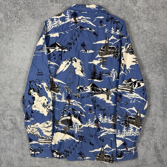 Faherty Corduroy Shirt Mens 2XL All Over Print Winter Ski Hike Mountain Snow - Picture 15 of 16